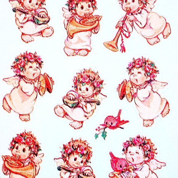 4 Page Lot of Vinyl Christmas Angel Stickers for Gifts Party Favors Scrapbooking - Picture 5 of 5